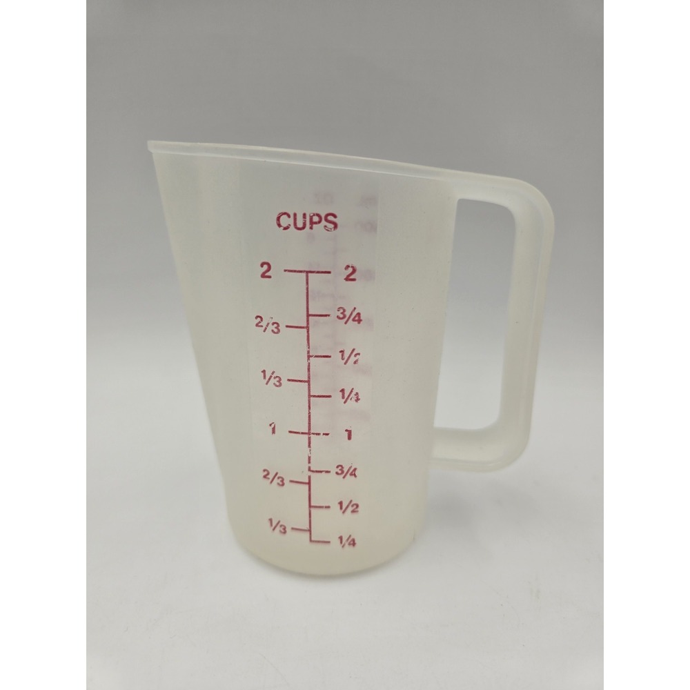 Vtg Tupperware Measuring Pitcher Cup 16 oz 2 Cups 500ml 1669-2 Red Numbers